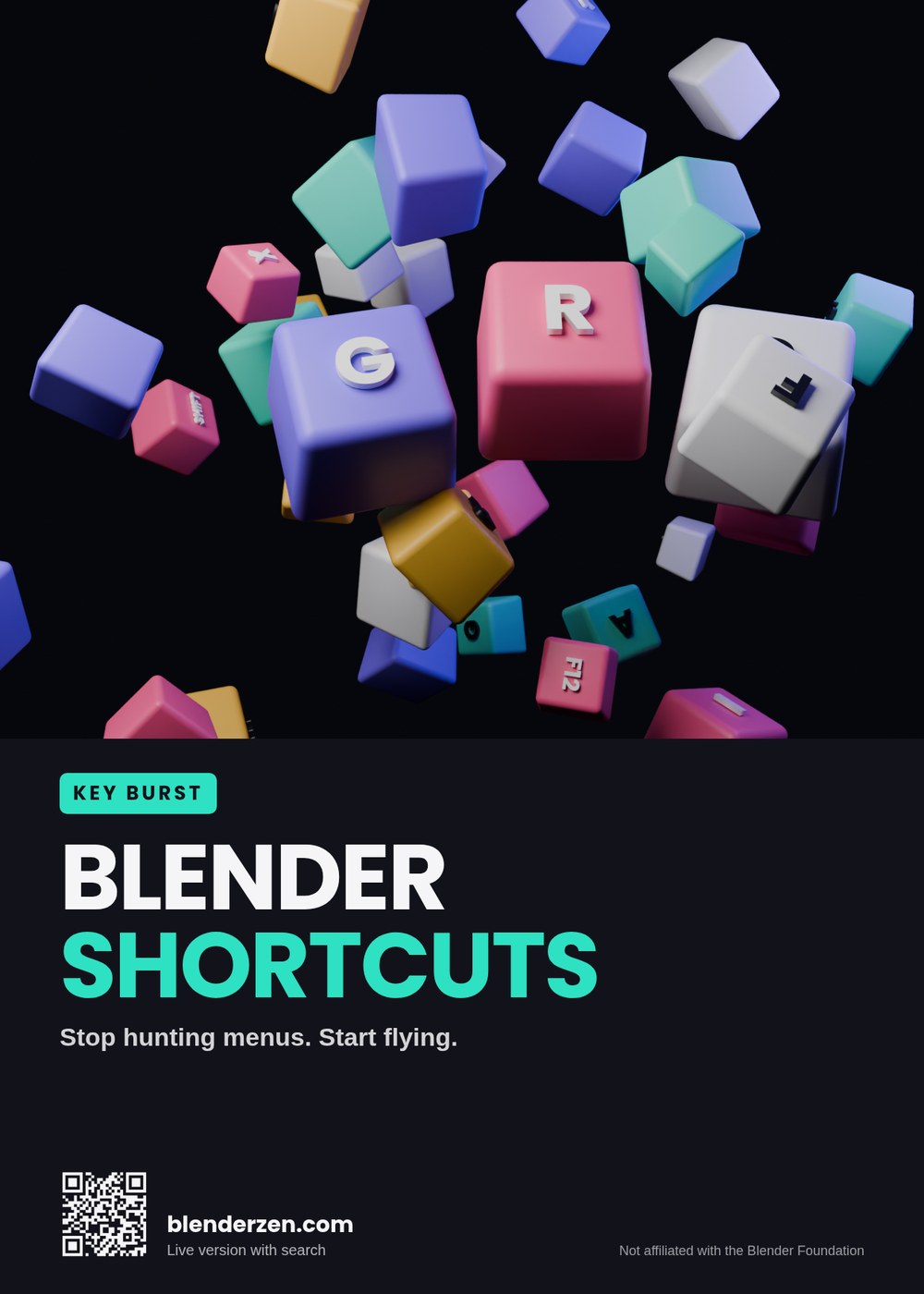 Cover of the BlenderZen Blender 5 shortcuts full guide